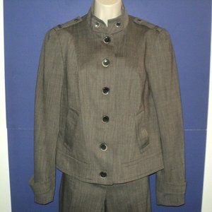 Worth Jacket Size 8, Pants Size 4 Suit Brown-Gray